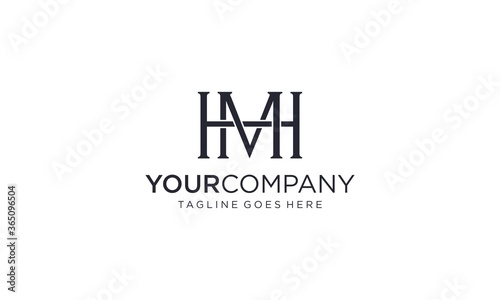 Creative and abstract H M or M H letter for business or company logo design vector editable