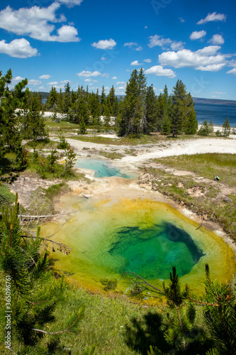 springs at the lake in Yellowstone