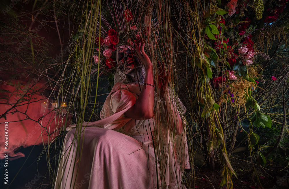 Fabulous stylization of Santa Muerte - Holy Death - modern religious cult. Concept Art fairy tale photo. Fabulous stylization of Santa Muerte - Holy Death - modern religious cult. Concept Art fairy tale photo.