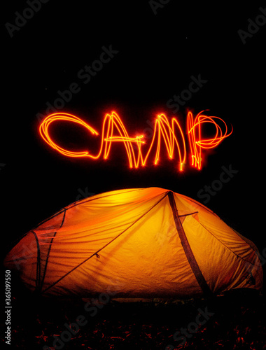 Camp at night