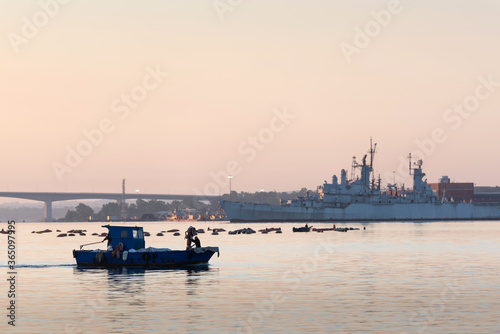 Boat in harbor of Taranto, Italy © Konstantin Maslak