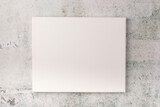 White blank painting canvas isolated on concrete background.