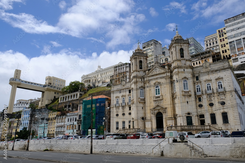 Fototapeta premium Salvador Bahia Brazil - The Lacerda Elevator panoramic view from lower city part