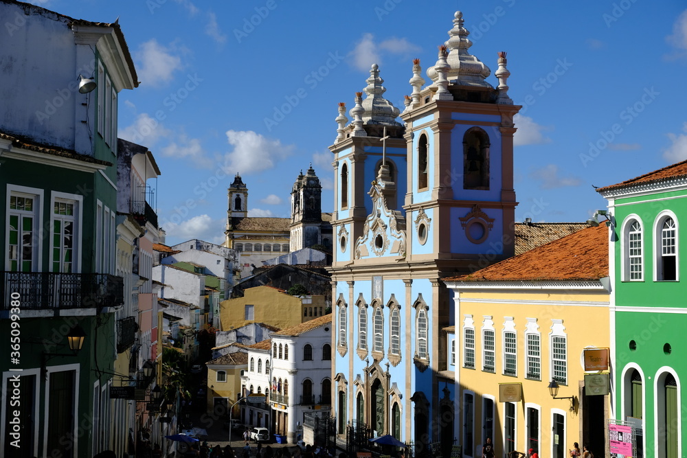 Fototapeta premium Salvador Bahia Brazil - Colorful old town colonial buildings