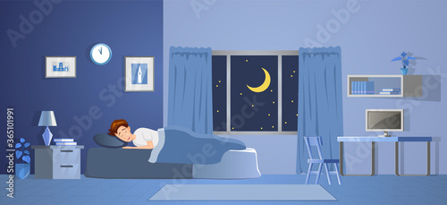 room decoration of bedroom with gradient design