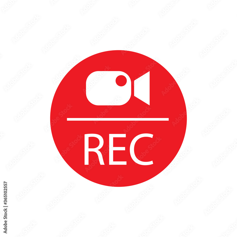 Recording sign isolated on white background . Recording sign isolated on white background .