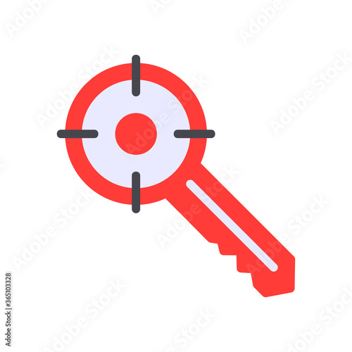 Target keyword icon vector illustration in flat style for any projects