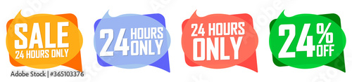Set Sale bubble banners design template, discount tags, vector illustration