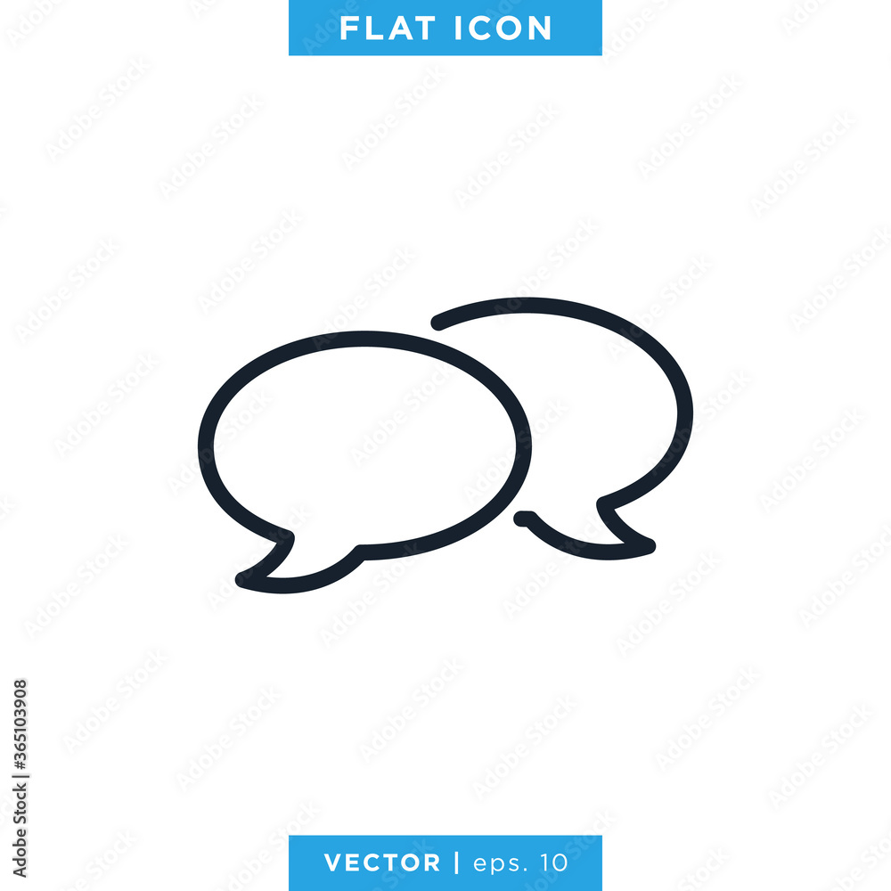 Speech Bubble Chat Talk Icon Vector Logo Template
