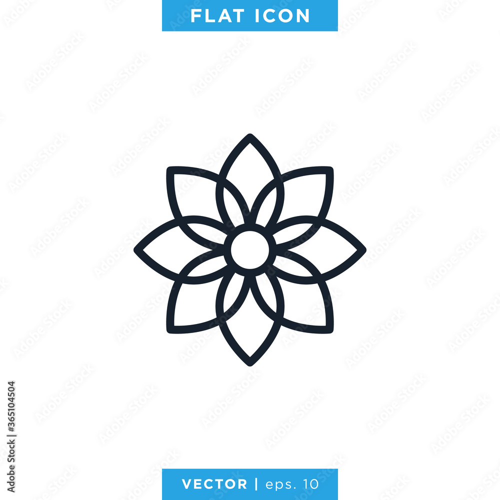 Flower Icon Vector Logo Design Template. Editable Stroke Flower Icon Vector Logo Design Template. Editable Stroke
