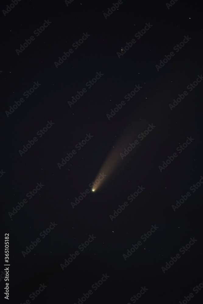 Comet C / 2020 F3 (NEOWISE) close up at night among the stars. Photographed on Hungary on July 14, 2020. Comet C / 2020 F3 (NEOWISE) close up at night among the stars. Photographed on Hungary on July 14, 2020.