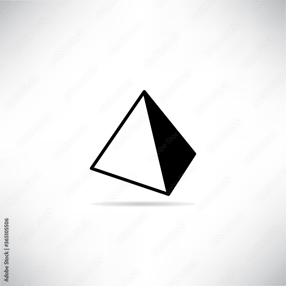 pyramid icon with shadow on gray background vector illustration pyramid icon with shadow on gray background vector illustration
