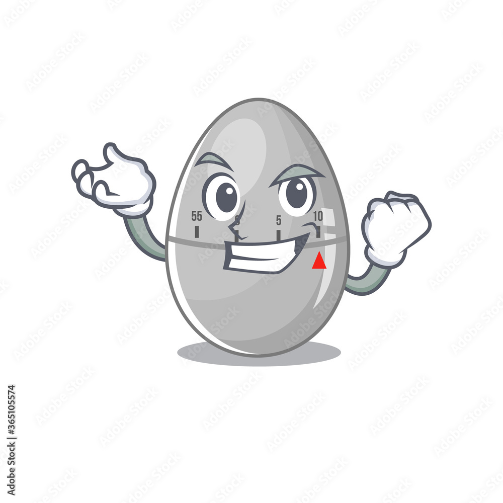 A funny cartoon design concept of egg kitchen timerwith happy face A funny cartoon design concept of egg kitchen timerwith happy face