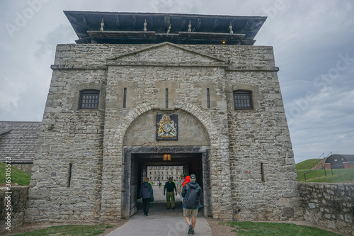 Porter, New York, USA: Porte des Cinq Nations (Gate of the Five Nations), the entrance to Fort Niagara, named in honor of the Iroquois Confederacy.