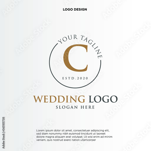 Simple Elegant Initial Letter Type C Logo Sign Symbol Icon