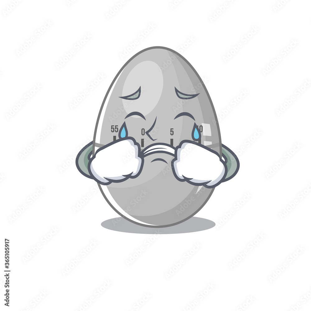 Caricature design of egg kitchen timer having a sad face Caricature design of egg kitchen timer having a sad face