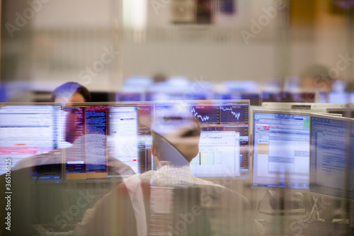 Trading floor at investment firm