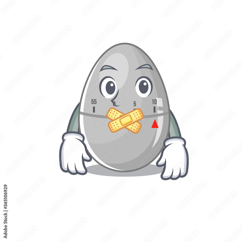 Egg kitchen timer cartoon character style having strange silent face Egg kitchen timer cartoon character style having strange silent face