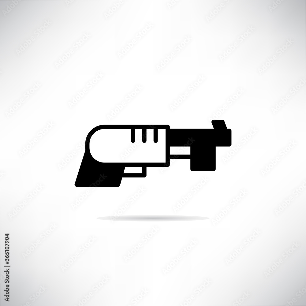 shotgun icon with drop shadow vector illustration