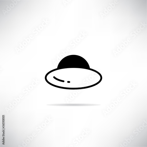 UFO icon with drop shadow vector illustration