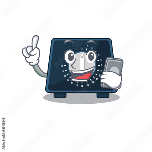 Wallpaper Mural Kitchen timer caricature character speaking with friends on phone Torontodigital.ca