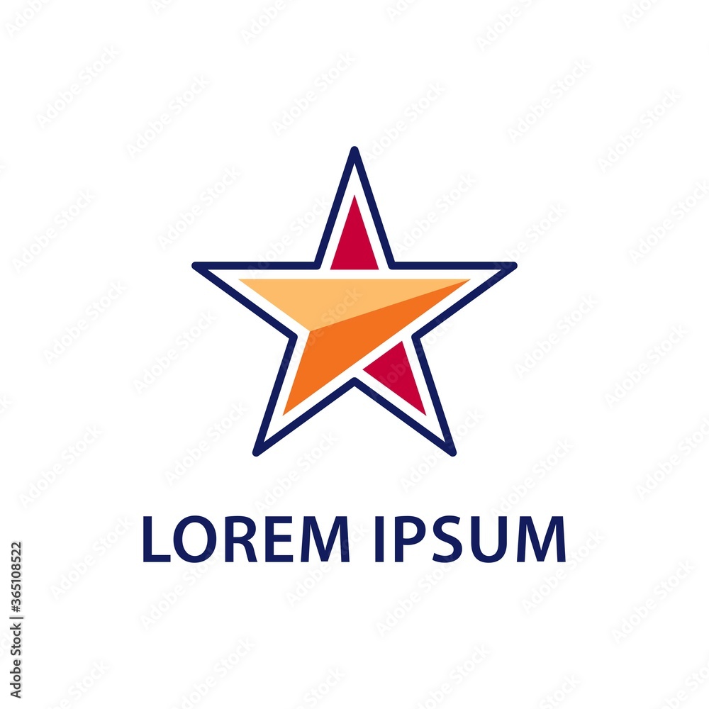 Obraz premium Simple flat style star logo design