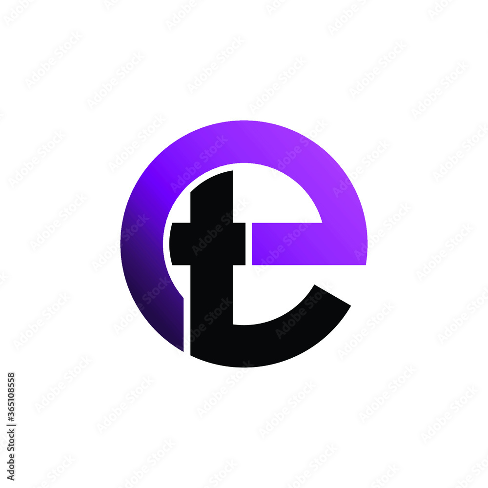 Fototapeta premium Letter ET simple logo design vector. monogram logo vector illustration