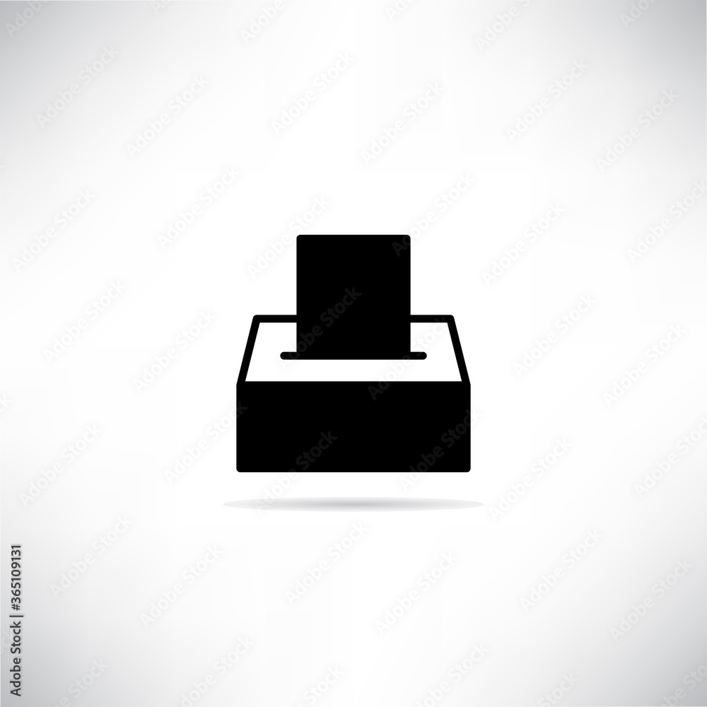 vote box icon with shadow on gray background vector vote box icon with shadow on gray background vector