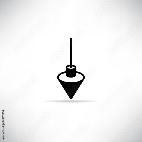 plummet icon with shadow on gray background vector