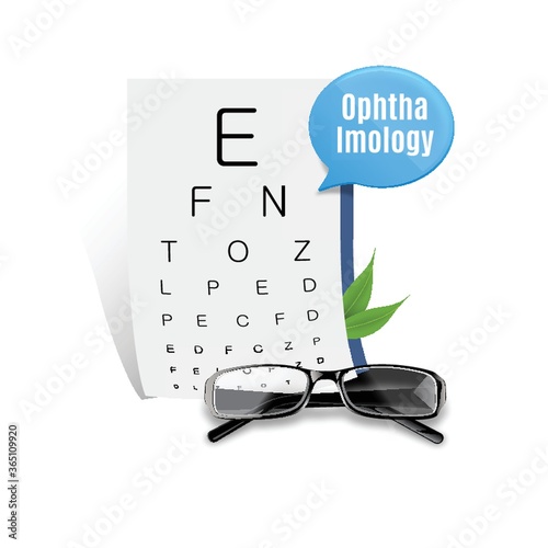 eyesight chart with spectacles