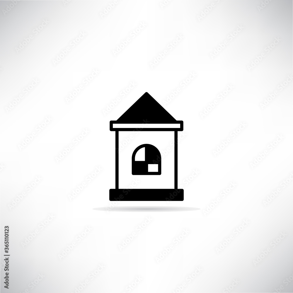 home icon with shadow on gray background vector