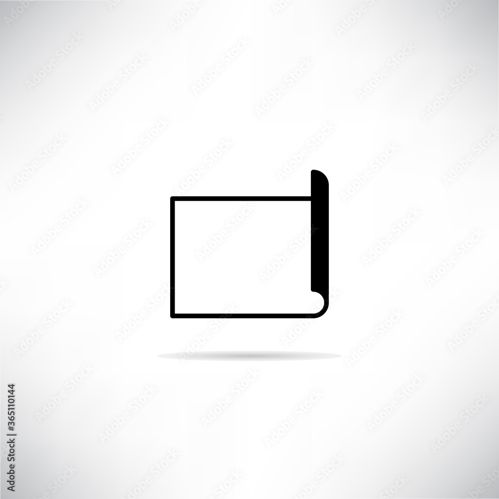 blank paper icon with shadow on gray background vector