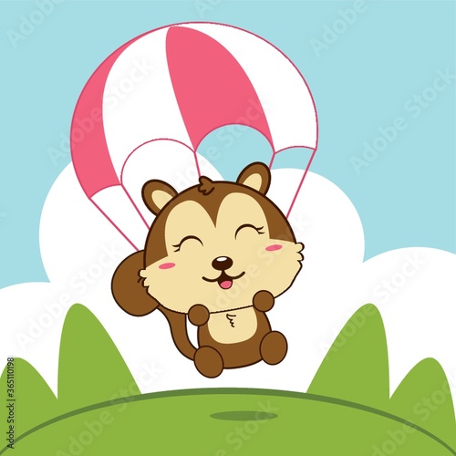 squirrel parachuting