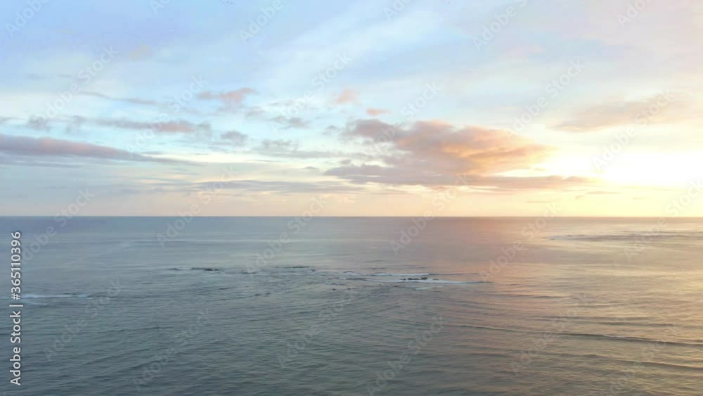 Aerial shot of a beach at sunset Aerial shot of a beach at sunset