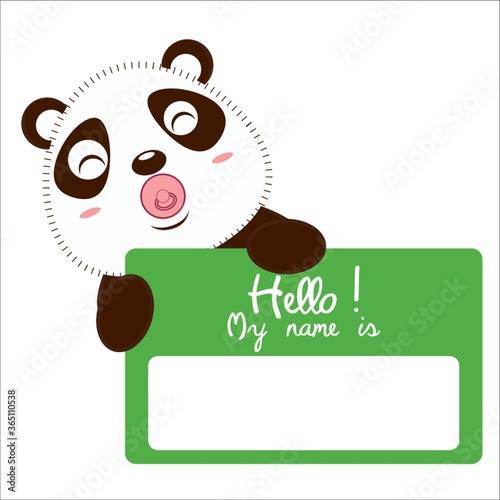 panda holding card