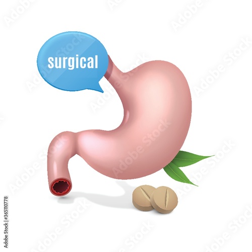 stomach with speech bubble