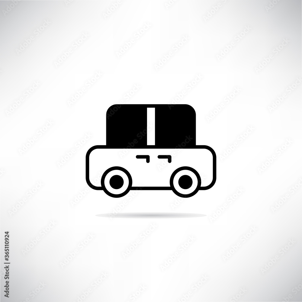 sedan car icon vector illustration on gray background