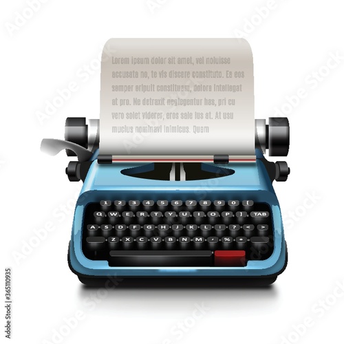 typewriter with paper