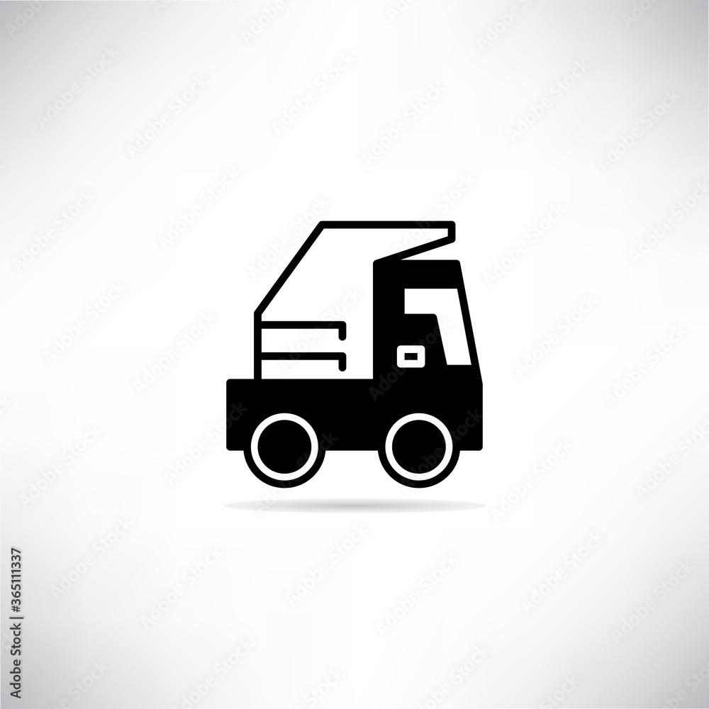 truck icon drop shadow on gray background