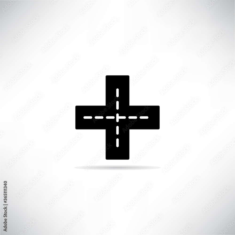 Obraz premium road junction icon vector illustration on gray background