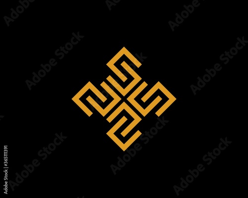 Abstract gold square shape