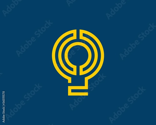 Abstract line light bulb shape