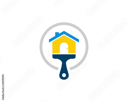 Paint brush with house above