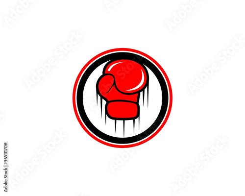 Boxing glove punching inside the circle
