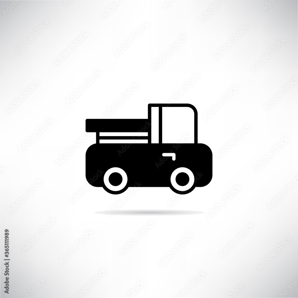 truck icon drop shadow on gray background