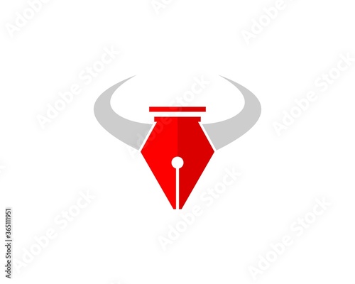 Red pen with bull horn