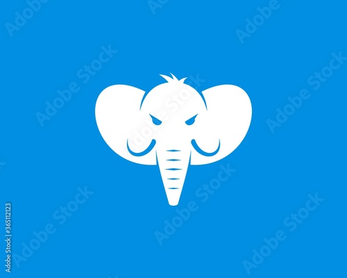 Angry elephant head silhouette