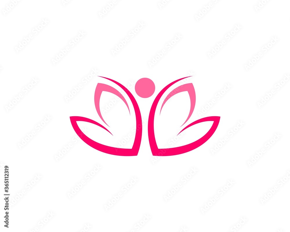 Abstract pink lotus and happy people Abstract pink lotus and happy people
