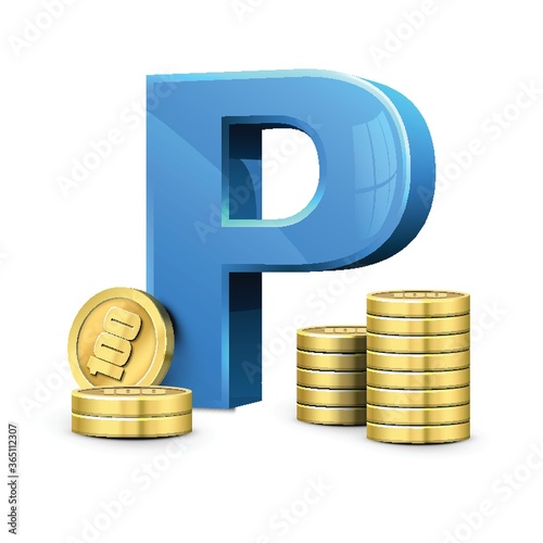 coins and alphabet p