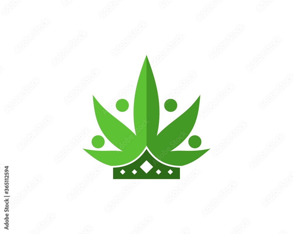 Cannabis leaf and crown